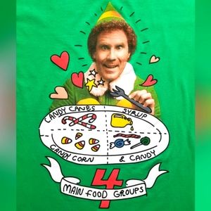 Elf Movie T-Shirt Green Short-Sleeves 100% Cotton